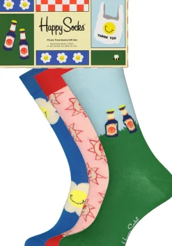 Happy Socks Picnic Time Socks Gift Set (3-pack), unisex sokken in cadeauverpakking