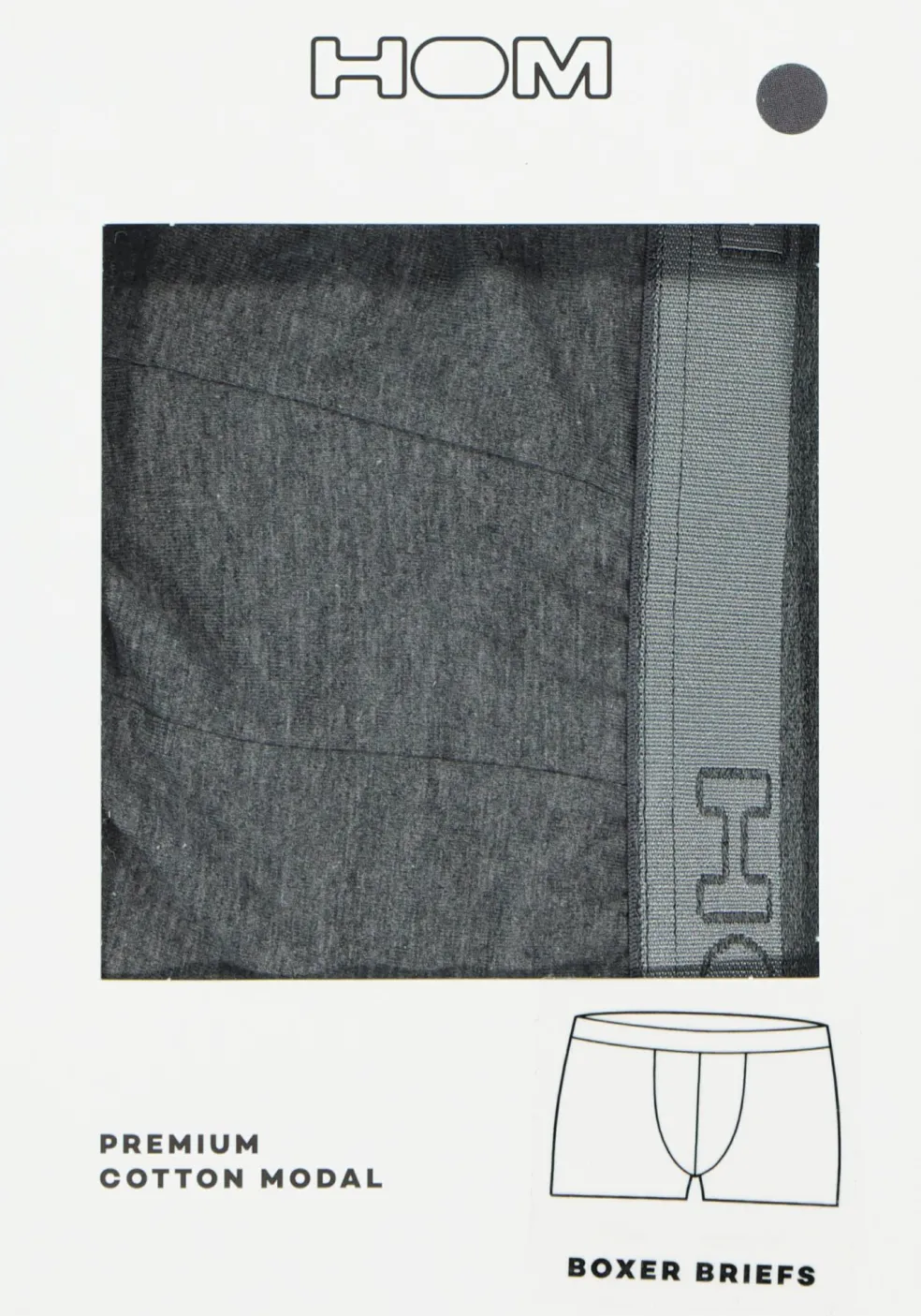 HOM Classic boxer briefs (1-pack), heren boxer kort, grijs