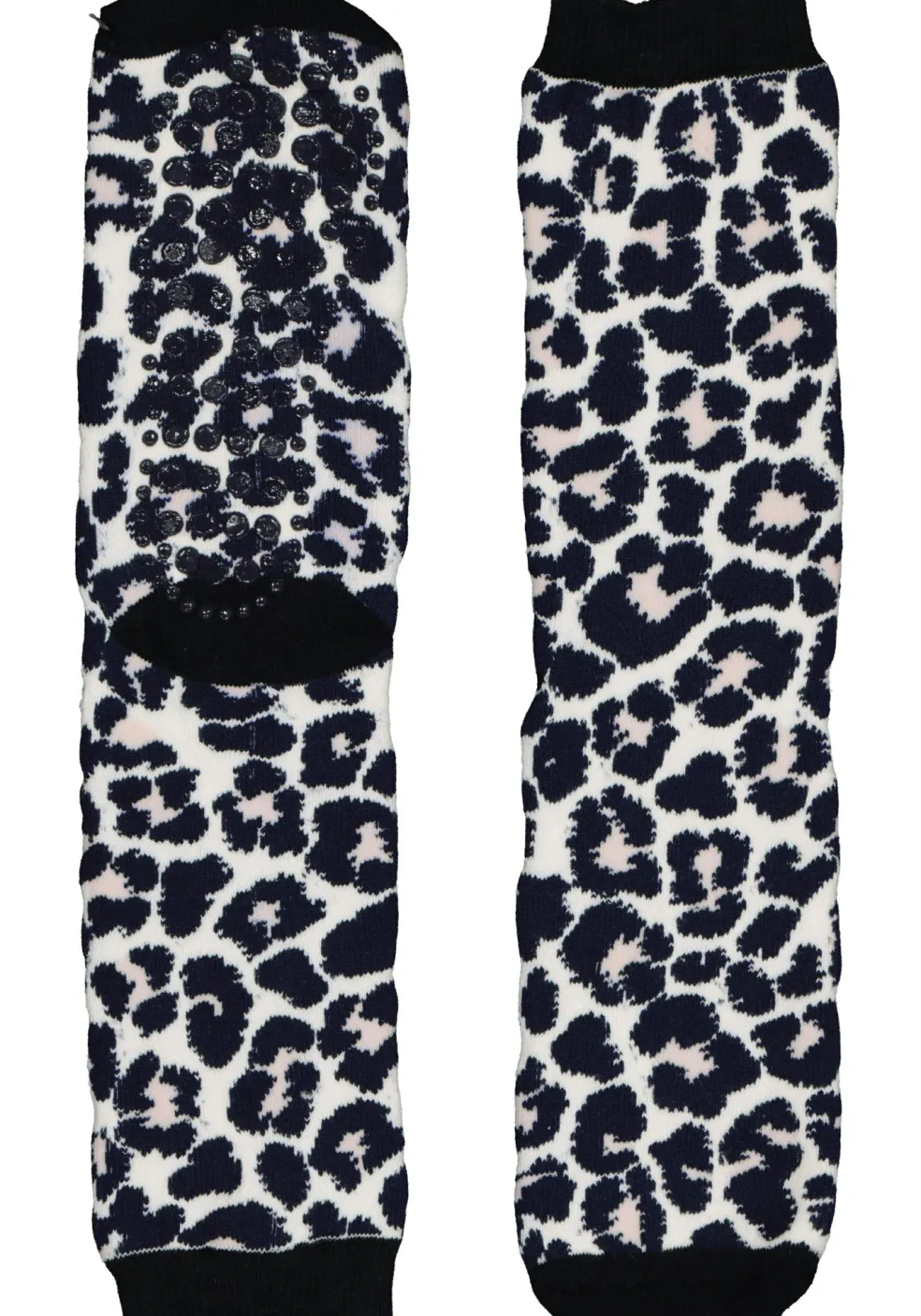 Homepads damessokken huissokken met anti-slip, panter roze met blauw