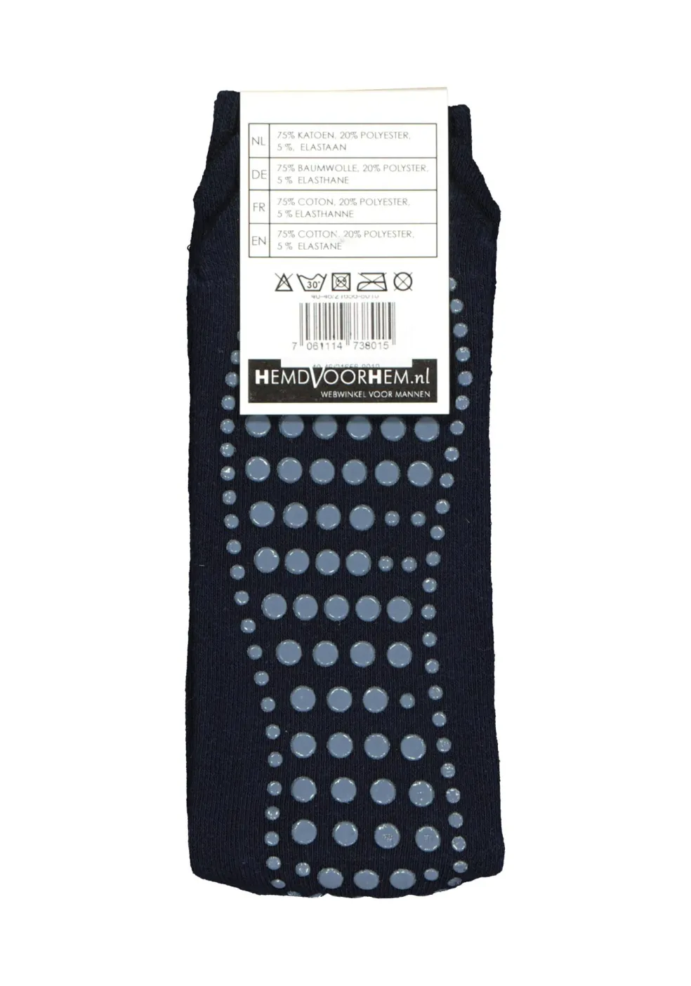Homepads herensokken, zwart (blauwe noppen)
