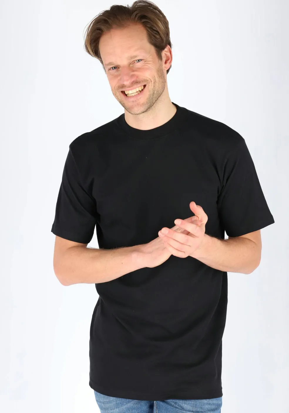 HOM Harro New T-shirt (1-pack), O-hals, zwart