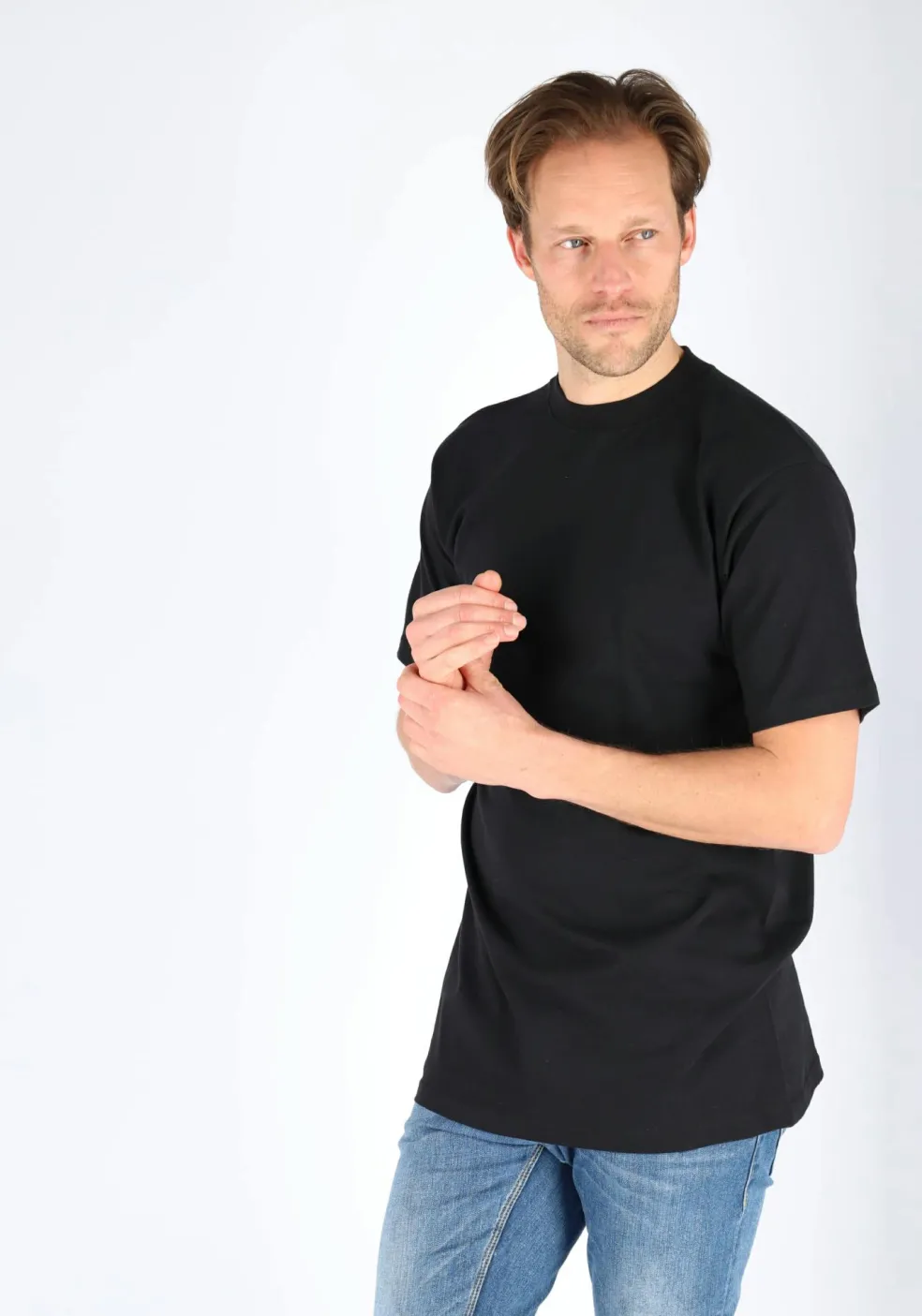 HOM Harro New T-shirt (1-pack), O-hals, zwart