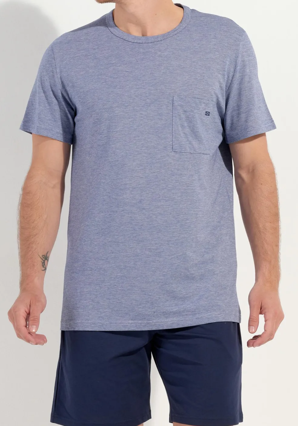 HOM Modal comfort short sleepwear, heren shortama, donkerblauw