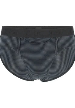 HOM Simon mini briefs HO1 (1-pack), herenslip met horizontale gulp, zwart gestreept