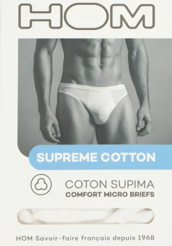 HOM Supreme cotton comfort micro briefs (1-pack), heren micro slip, wit