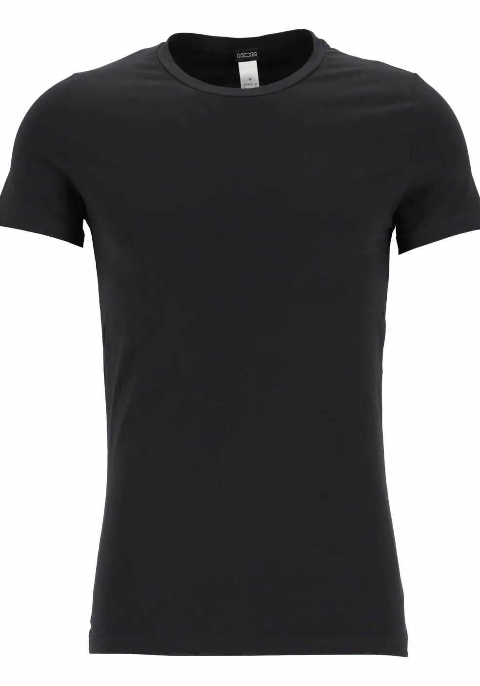 HOM Supreme Cotton tee-shirt (1-pack), heren T-shirt O-hals, zwart