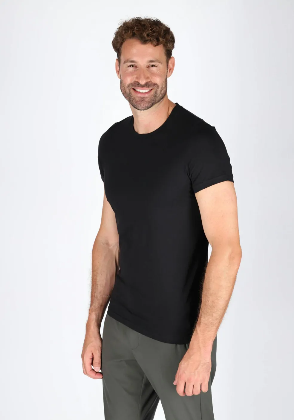 HOM Supreme Cotton tee-shirt (1-pack), heren T-shirt O-hals, zwart