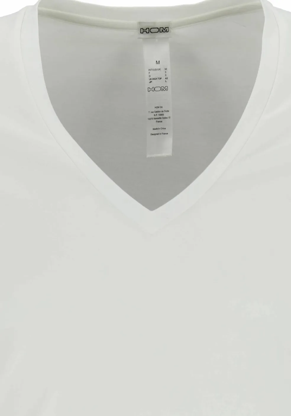 HOM Supreme Cotton tee-shirt (1-pack), heren T-shirt V-hals, wit