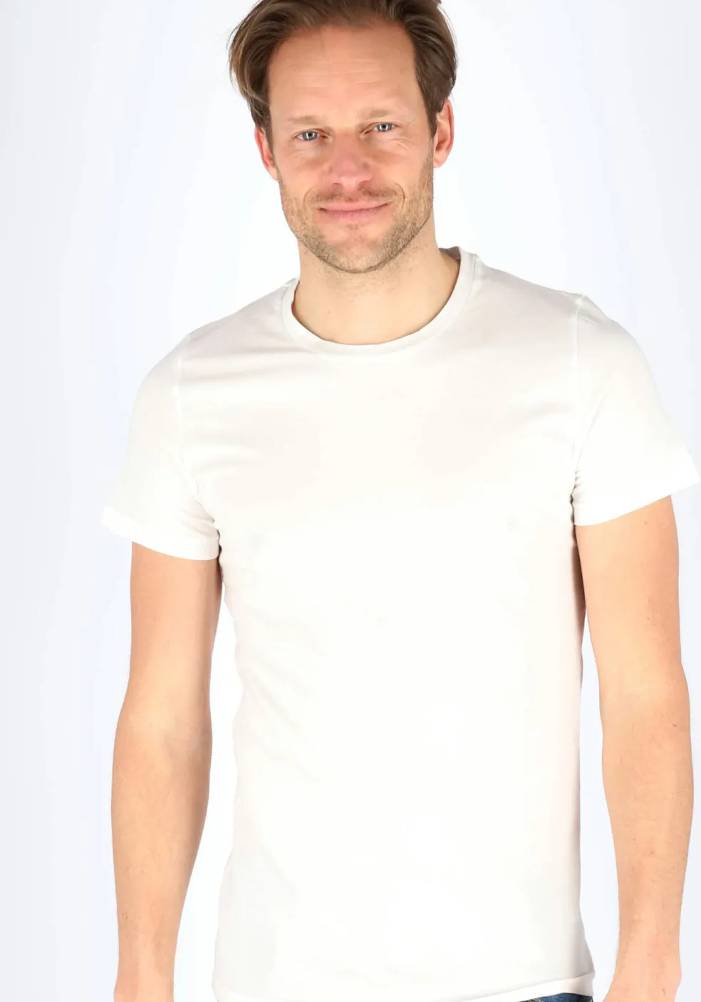 HOM Supreme Cotton tee-shirt (1-pack), heren T-shirt O-hals, wit