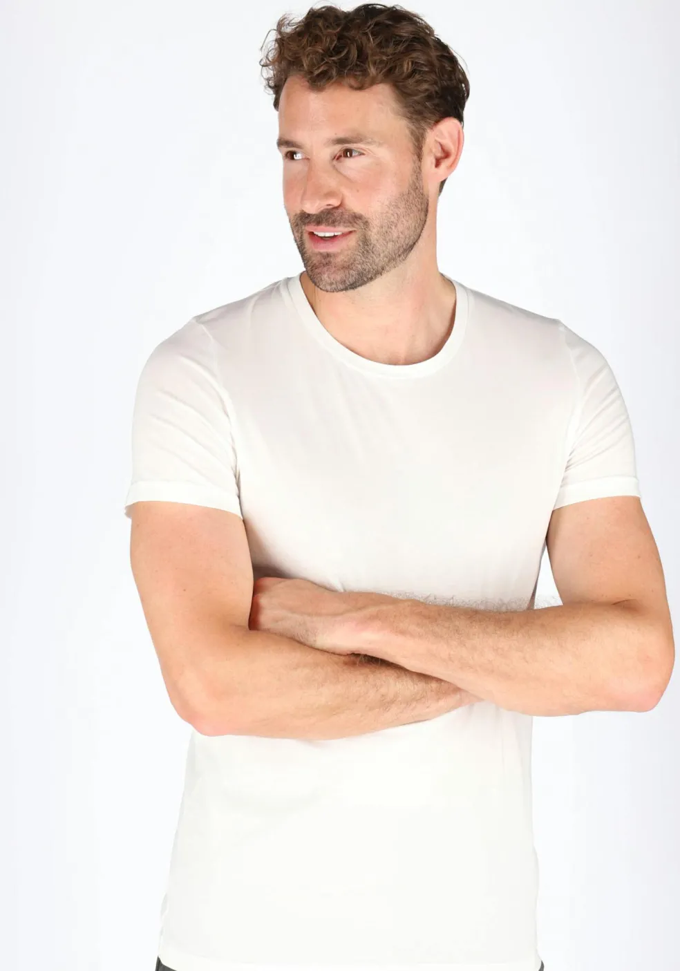 HOM Supreme Cotton tee-shirt (1-pack), heren T-shirt O-hals, wit