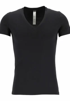 HOM Supreme Cotton tee-shirt (1-pack), heren T-shirt V-hals, zwart