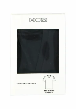 HOM Supreme Cotton tee-shirt (1-pack), heren T-shirt V-hals, zwart