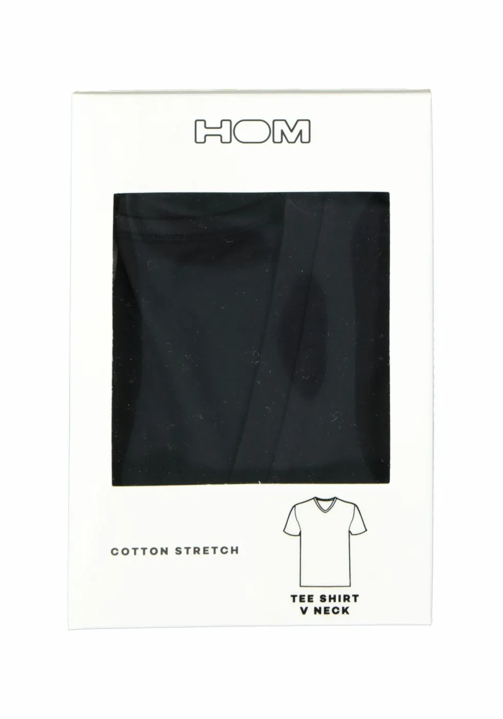 HOM Supreme Cotton tee-shirt (1-pack), heren T-shirt V-hals, zwart