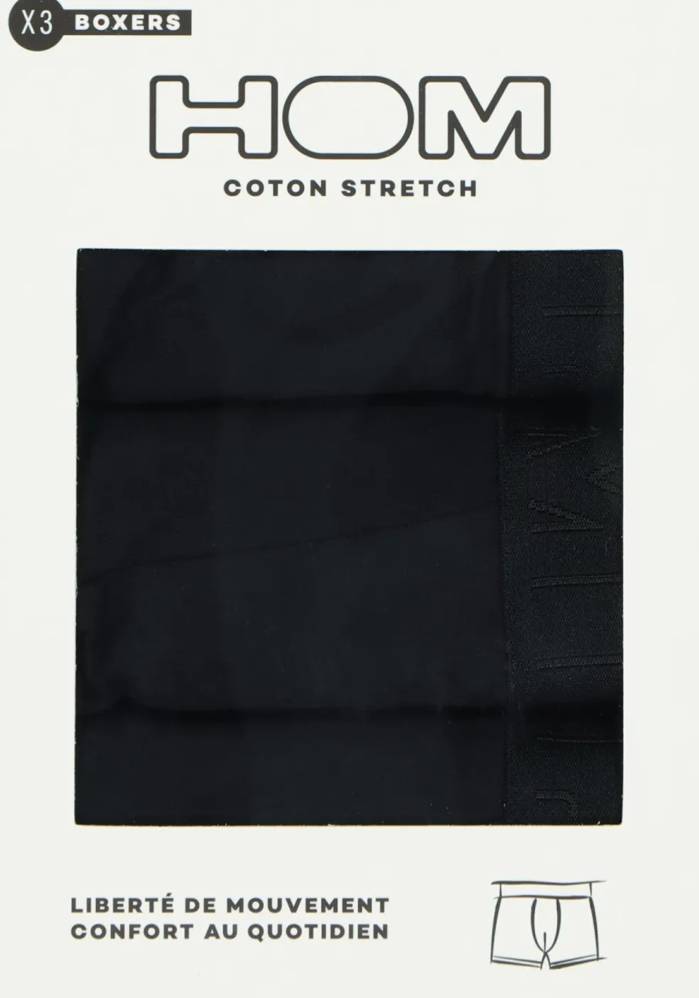 HOM Tonal pack #2 boxer briefs (3-pack), heren boxers kort, zwart