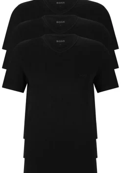 HUGO BOSS Classic T-shirts regular fit (3-pack), heren T-shirts V-hals, zwart