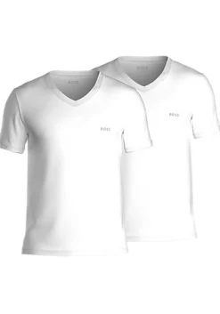 HUGO BOSS Comfort T-shirts relaxed fit (2-pack), heren T-shirts V-hals, wit
