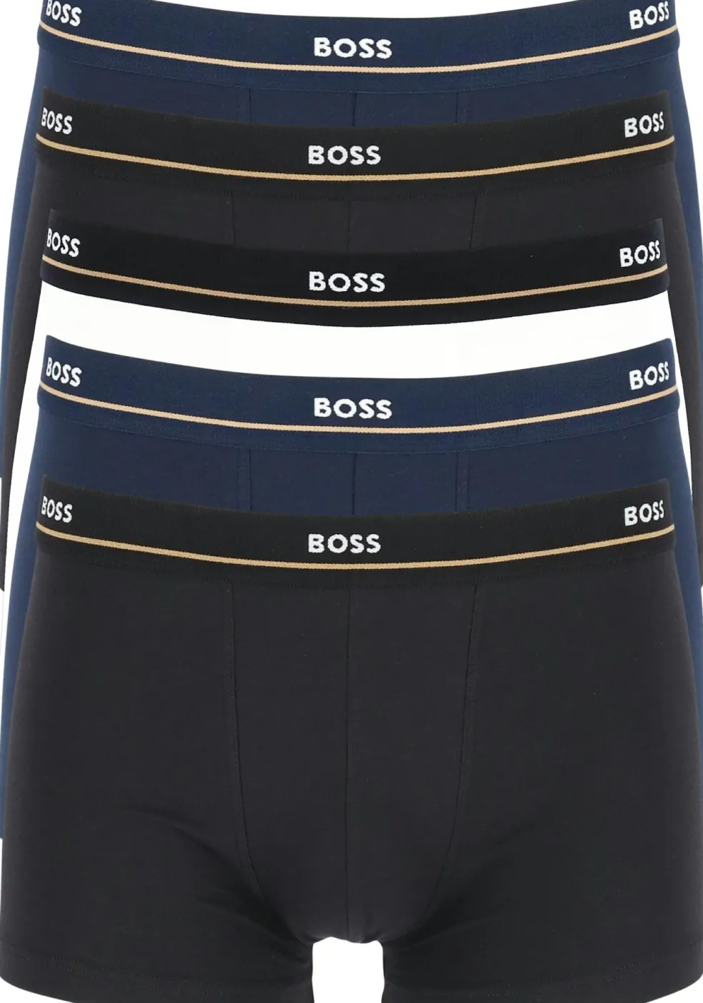 HUGO BOSS Essential trunks (5-pack), heren boxers kort, zwart, navy, wit