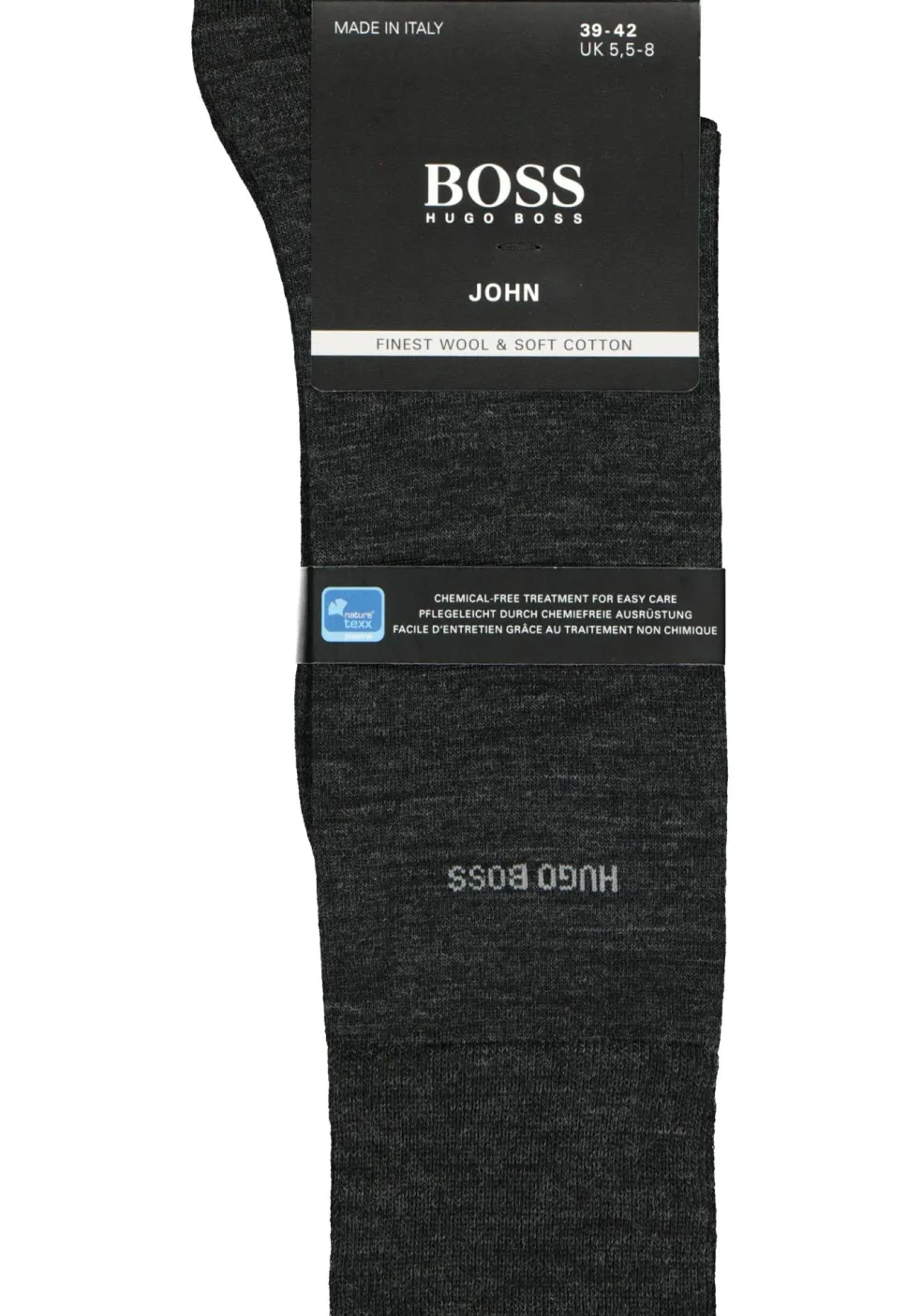 HUGO BOSS John uni (1-pack), herensokken wol met katoen, antraciet