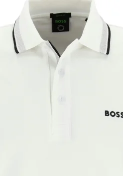 HUGO BOSS Paddy regular fit polo, heren polo korte mouw, wit (contrast)
