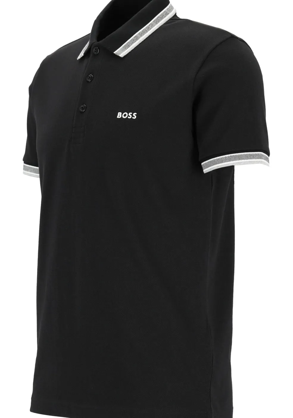 HUGO BOSS Paddy regular fit polo, heren polo korte mouw, zwart (contrast)