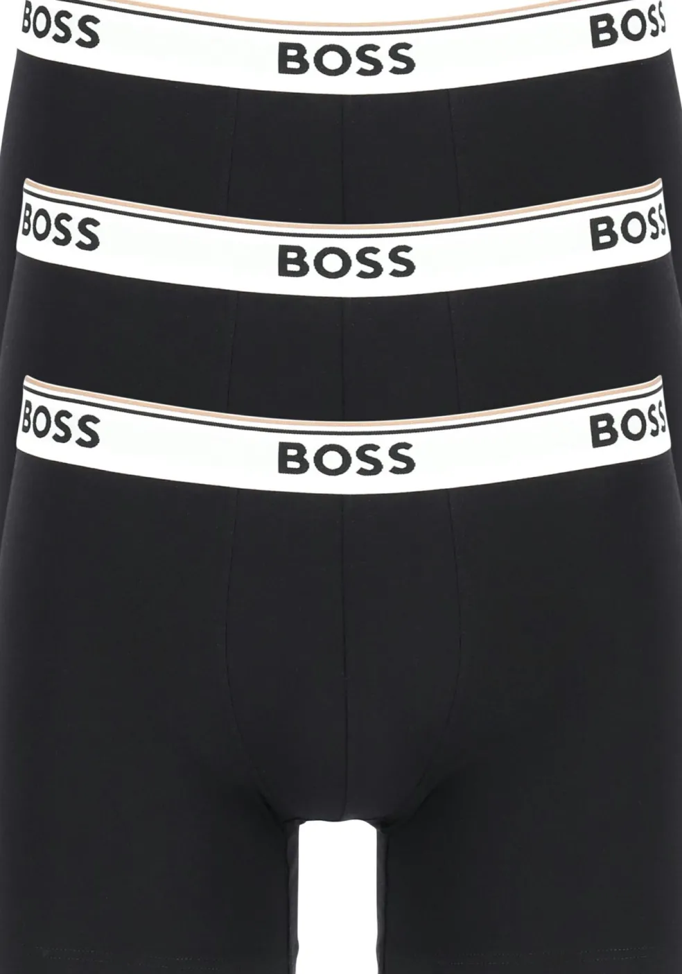 HUGO BOSS Power boxer briefs (3-pack), heren boxers normale lengte, zwart met witte band