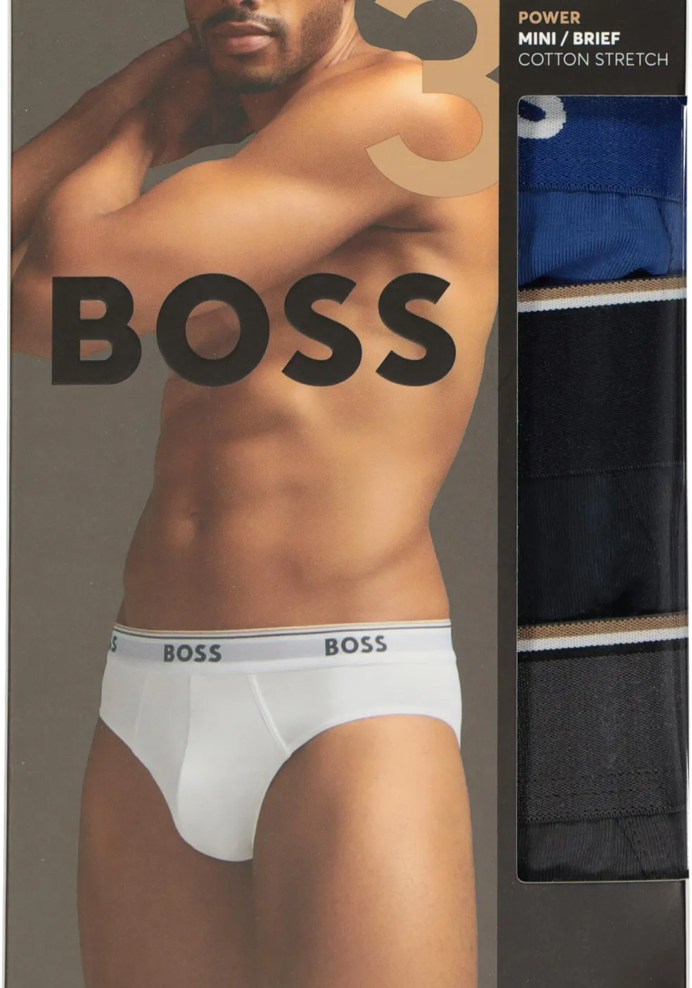 HUGO BOSS Power briefs (3-pack), heren slips, blauw, navy, grijs