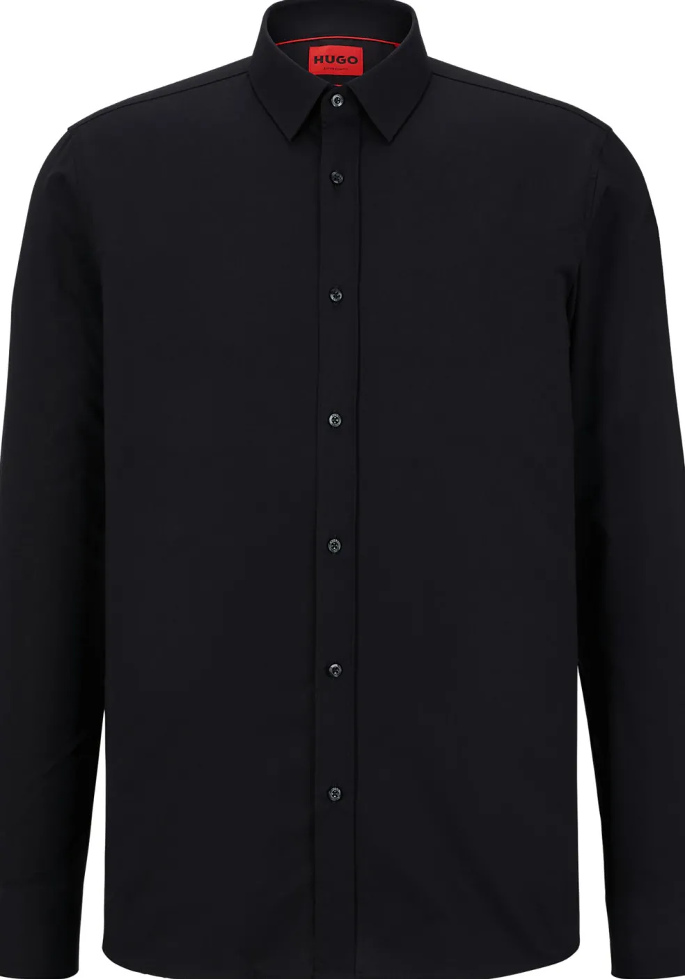 HUGO Elisha slim fit overhemd, popeline, zwart