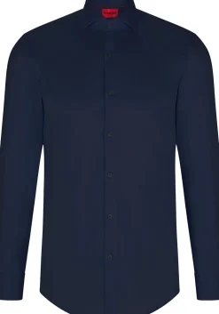 HUGO Kason slim fit overhemd, twill, blauw