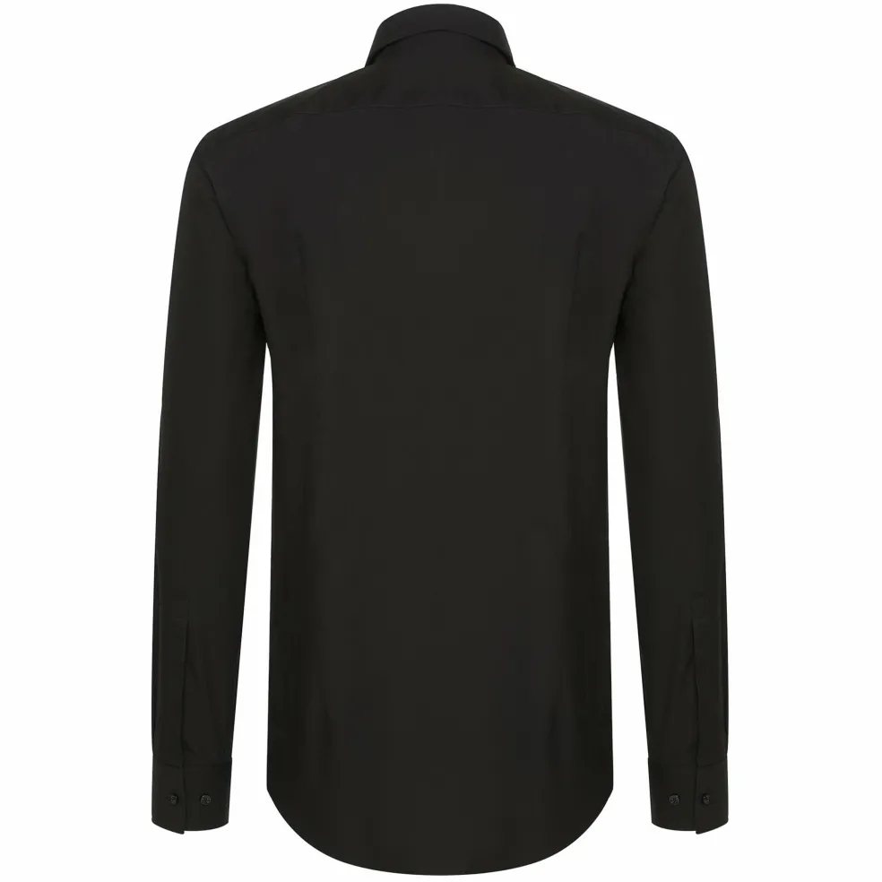 HUGO Kenno slim fit overhemd, popeline, zwart