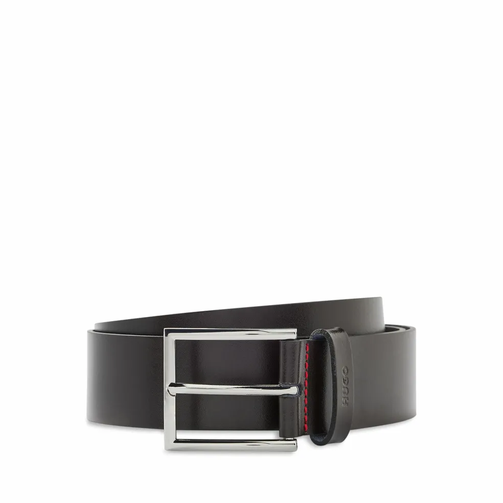 HUGO leren heren riem, donkerbruin