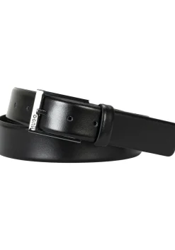 HUGO leren heren riem, zwart