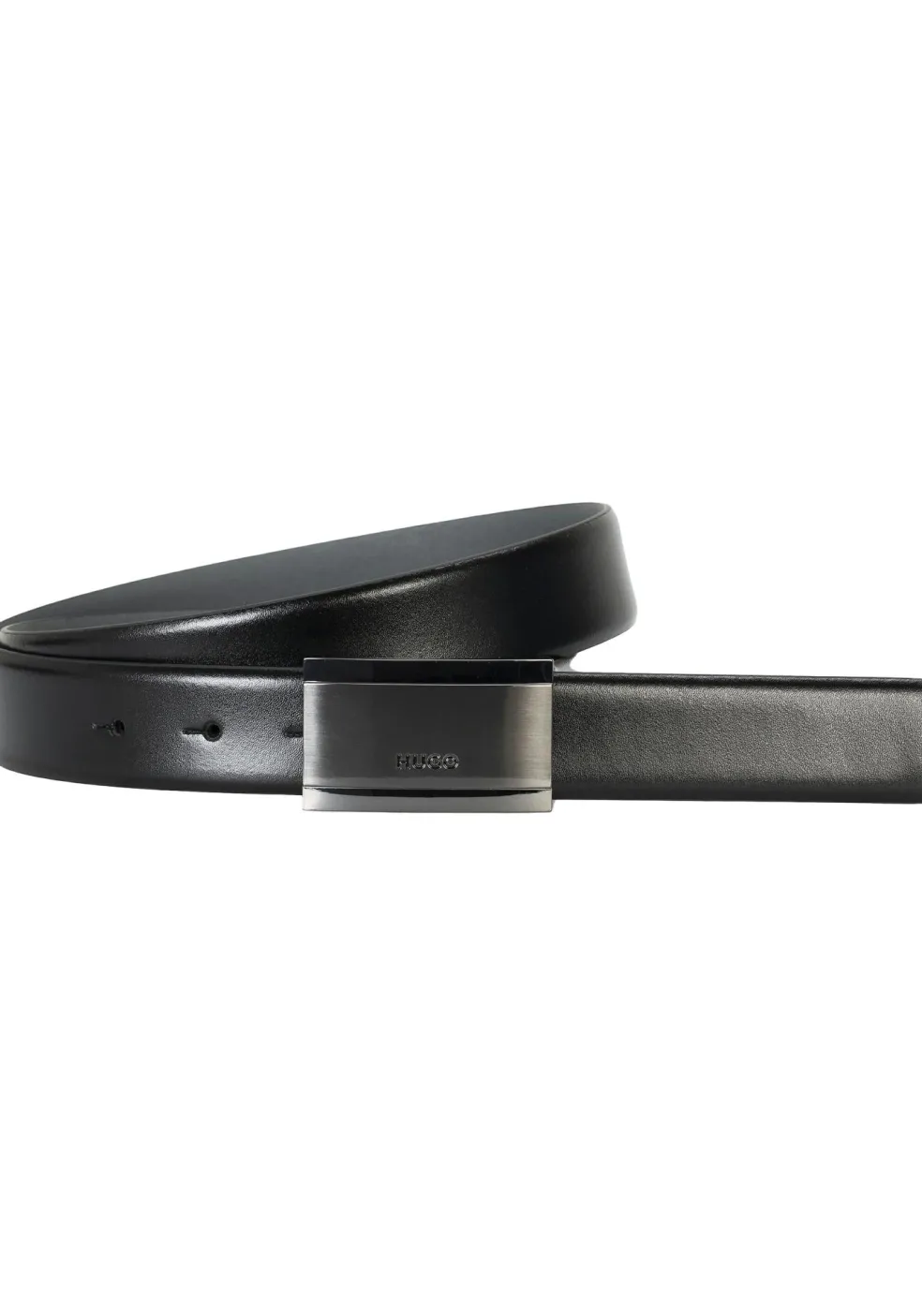 HUGO leren heren riem, zwart