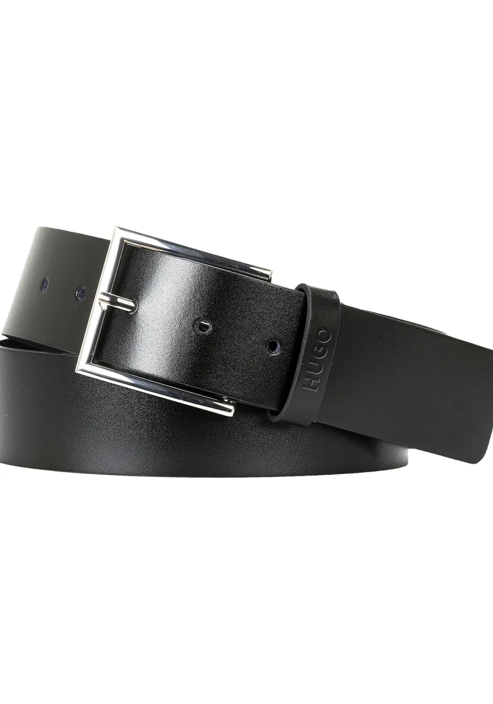 HUGO leren heren riem, zwart