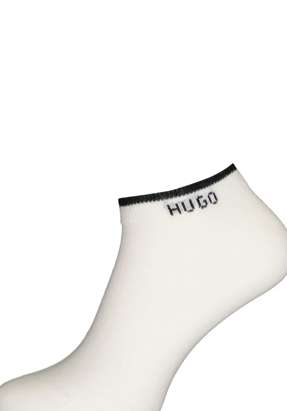 HUGO logo sokken (2-pack), heren enkelsokken, wit