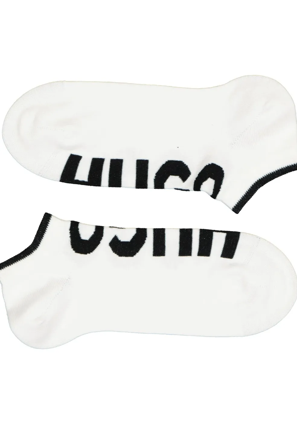 HUGO logo sokken (2-pack), heren enkelsokken, wit