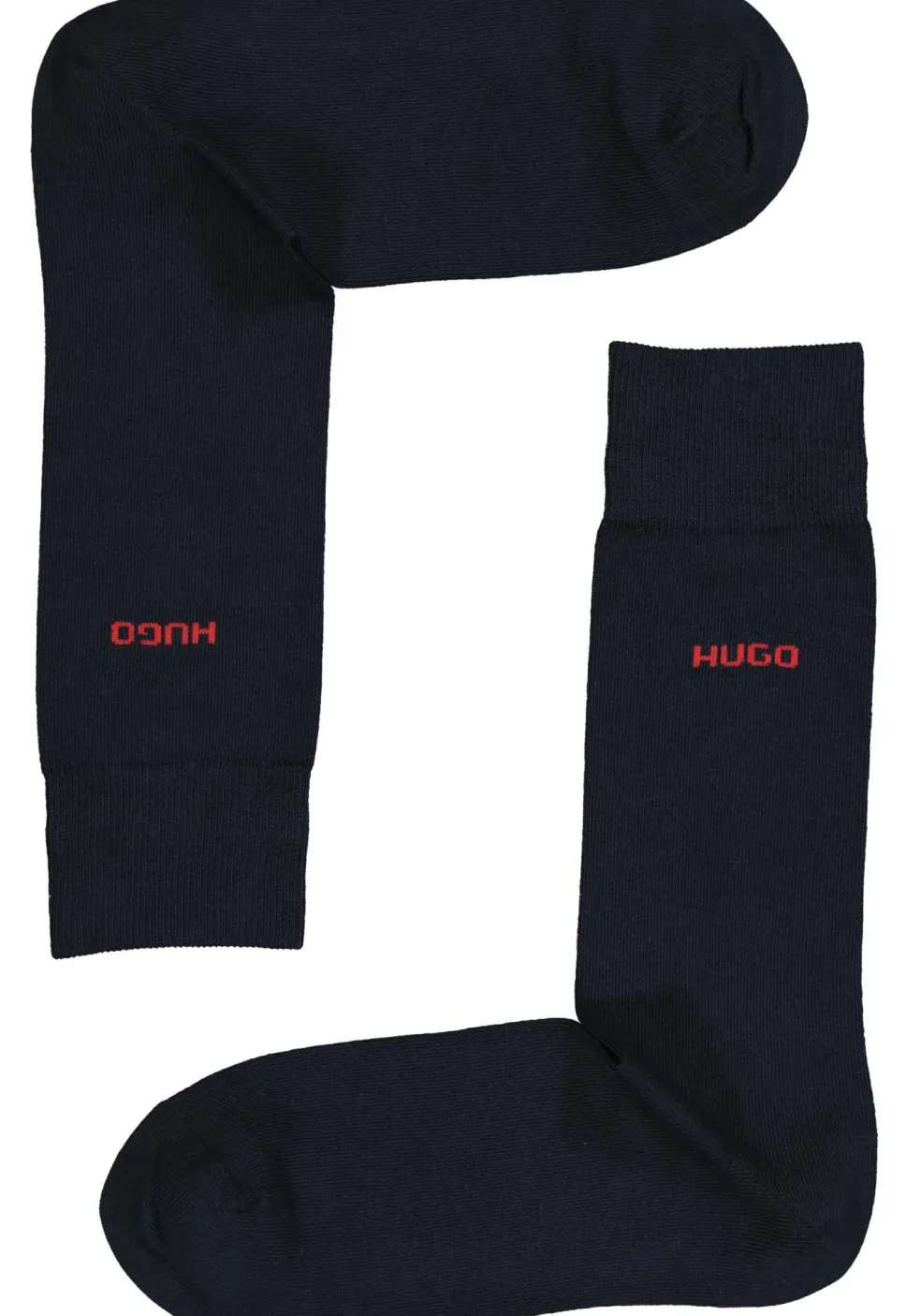 HUGO logo sokken (2-pack), herensokken katoen, donkerblauw