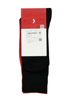 HUGO logo sokken (2-pack), herensokken katoen, zwart en rood