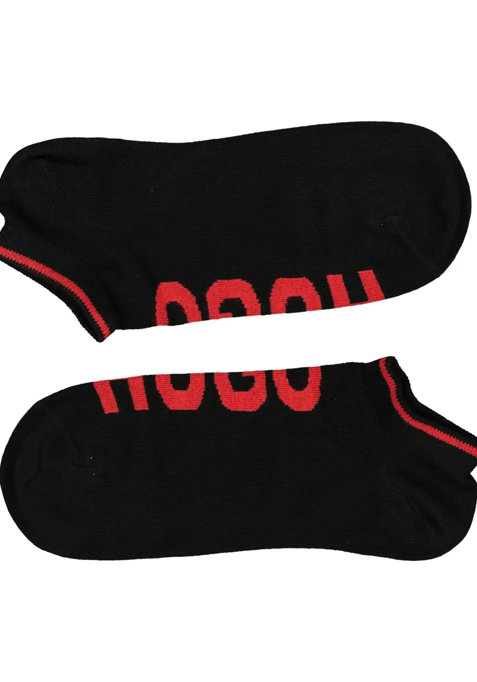 HUGO logo sokken (2-pack), unisex enkelsokken, zwart