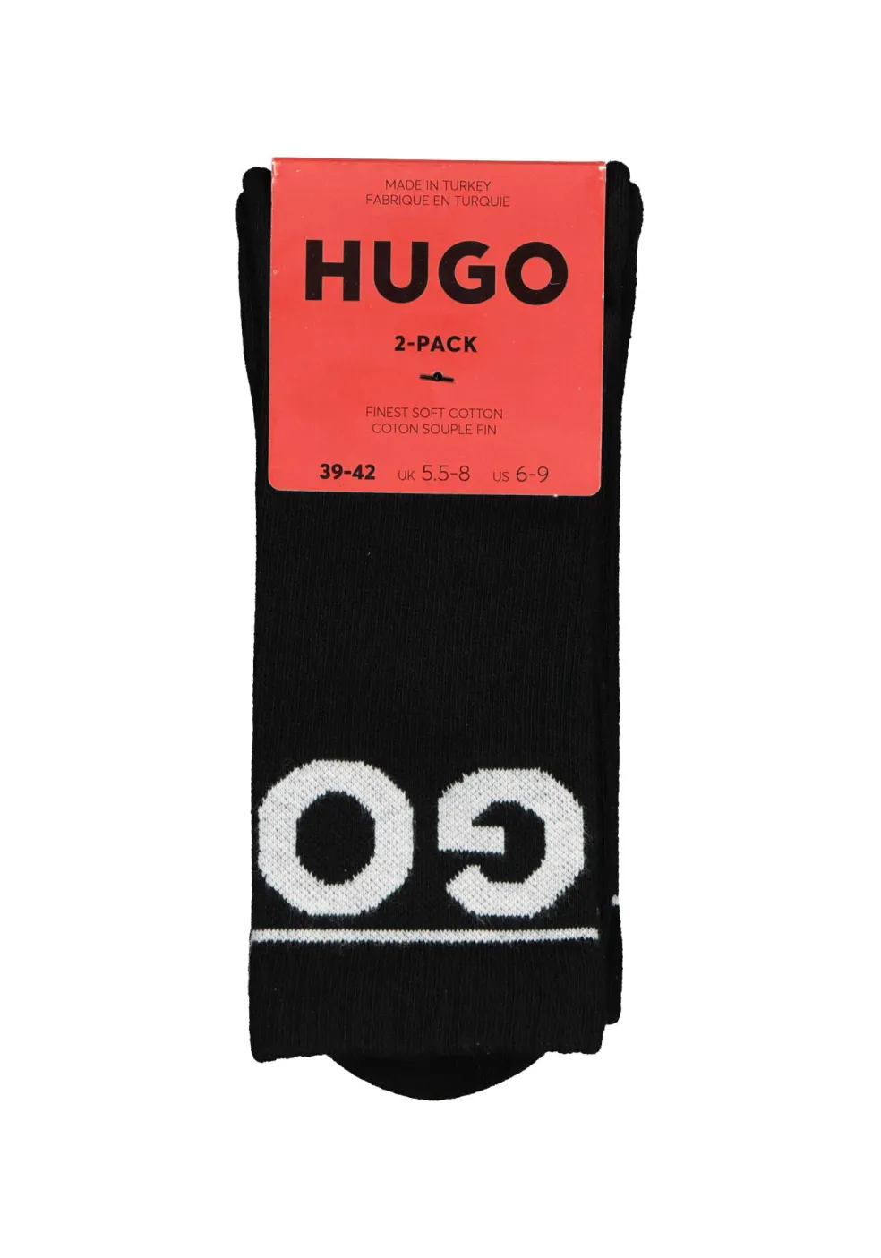 HUGO logo sokken sportief, hoge enkelsokken, zwart
