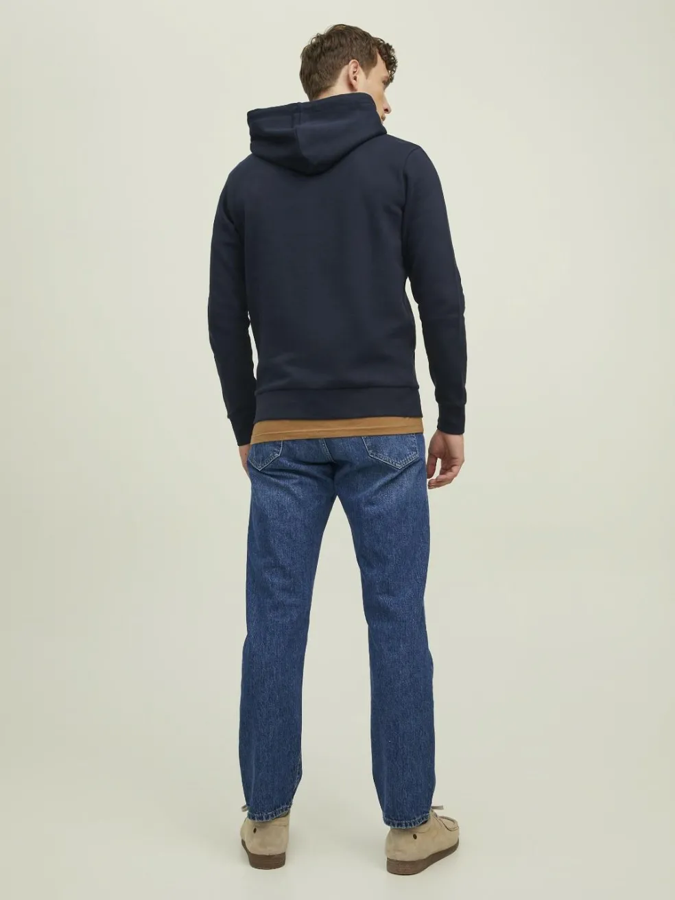 JACK & JONES Arie sweat hood slim fit, heren hoodie katoenmengsel met capuchon, blauw