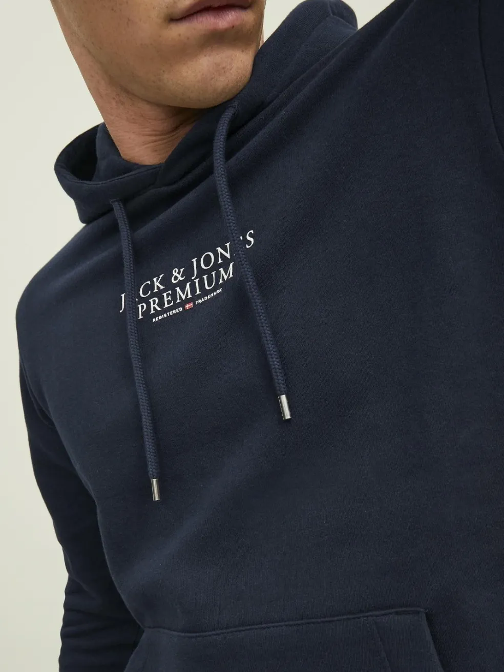JACK & JONES Arie sweat hood slim fit, heren hoodie katoenmengsel met capuchon, blauw