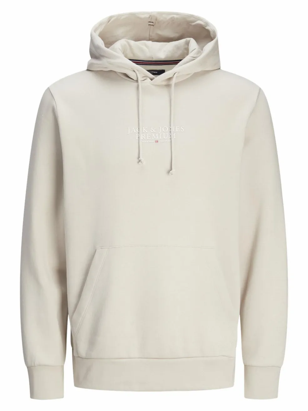 JACK & JONES Arie sweat hood slim fit, heren hoodie katoenmengsel met capuchon, beige