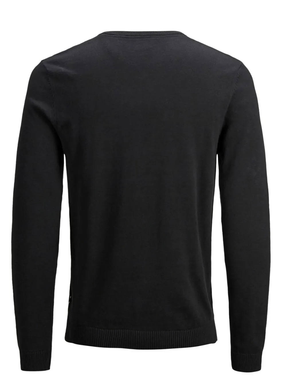 JACK & JONES Basic knit v-neck slim fit, heren pullover katoen met V-hals, zwart