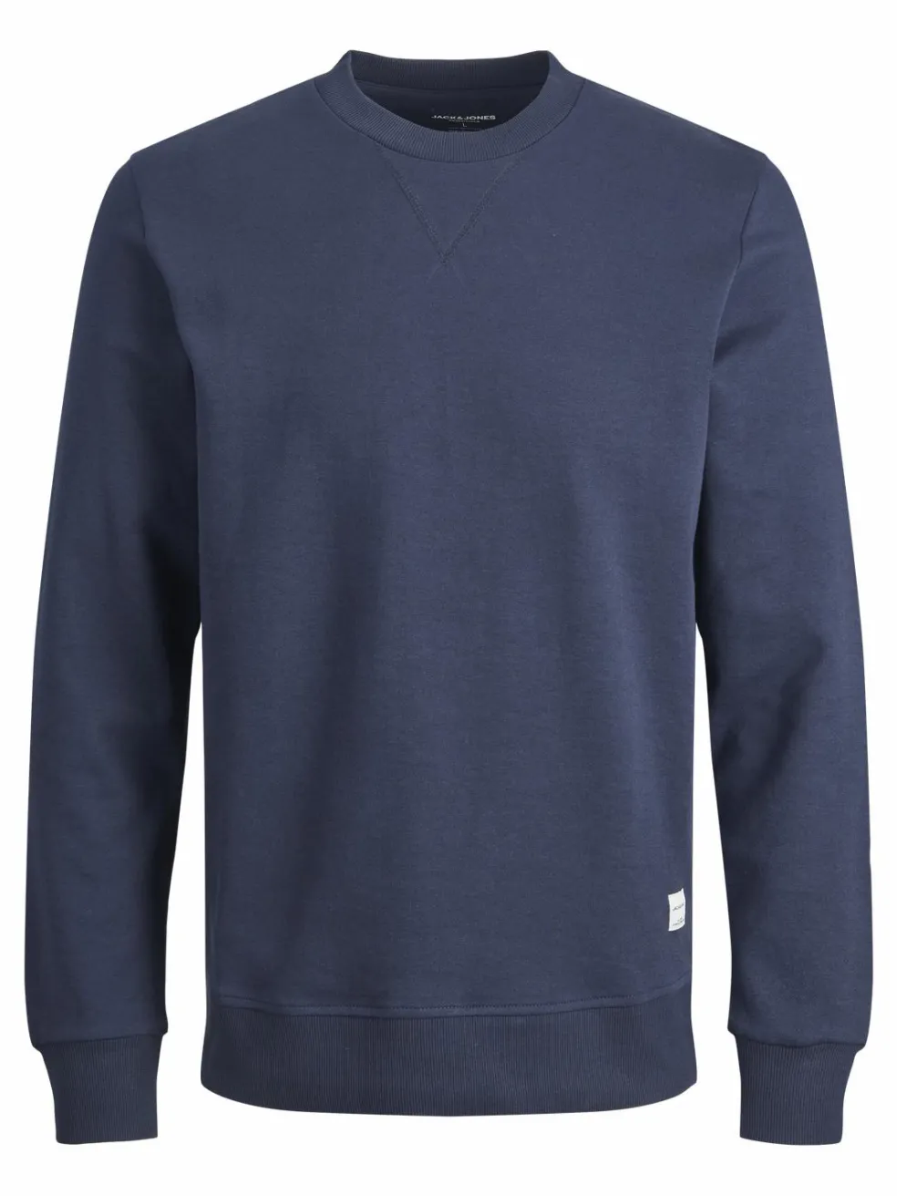 JACK & JONES Basic sweat crew neck regular fit, heren sweatshirt katoenmengsel met O-hals, blauw