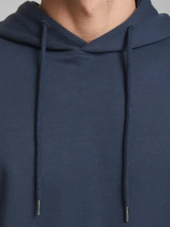 JACK & JONES Basic sweat hood regular fit, heren hoodie katoenmengsel met capuchon, blauw