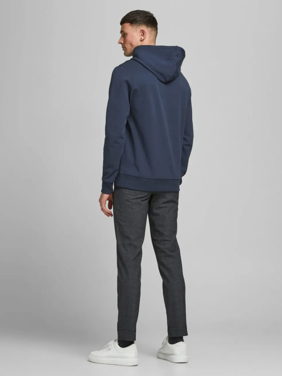 JACK & JONES Basic sweat hood regular fit, heren hoodie katoenmengsel met capuchon, blauw