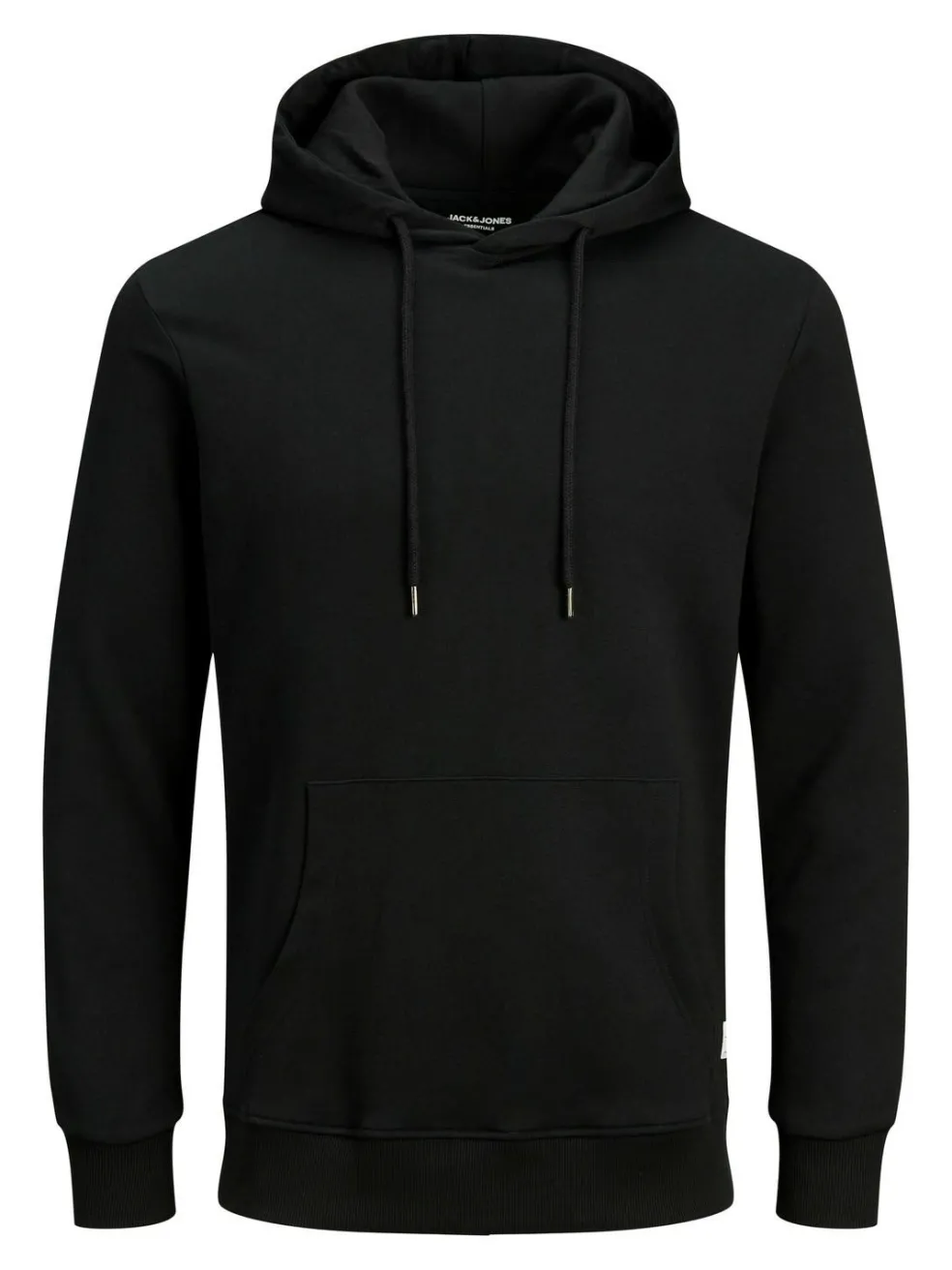 JACK & JONES Basic sweat hood regular fit, heren hoodie katoenmengsel met capuchon, zwart