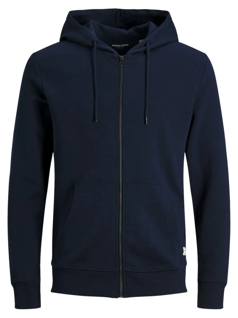 JACK & JONES Basic sweat zip hood slim fit, heren sweatvest katoenmengsel met capuchon, blauw