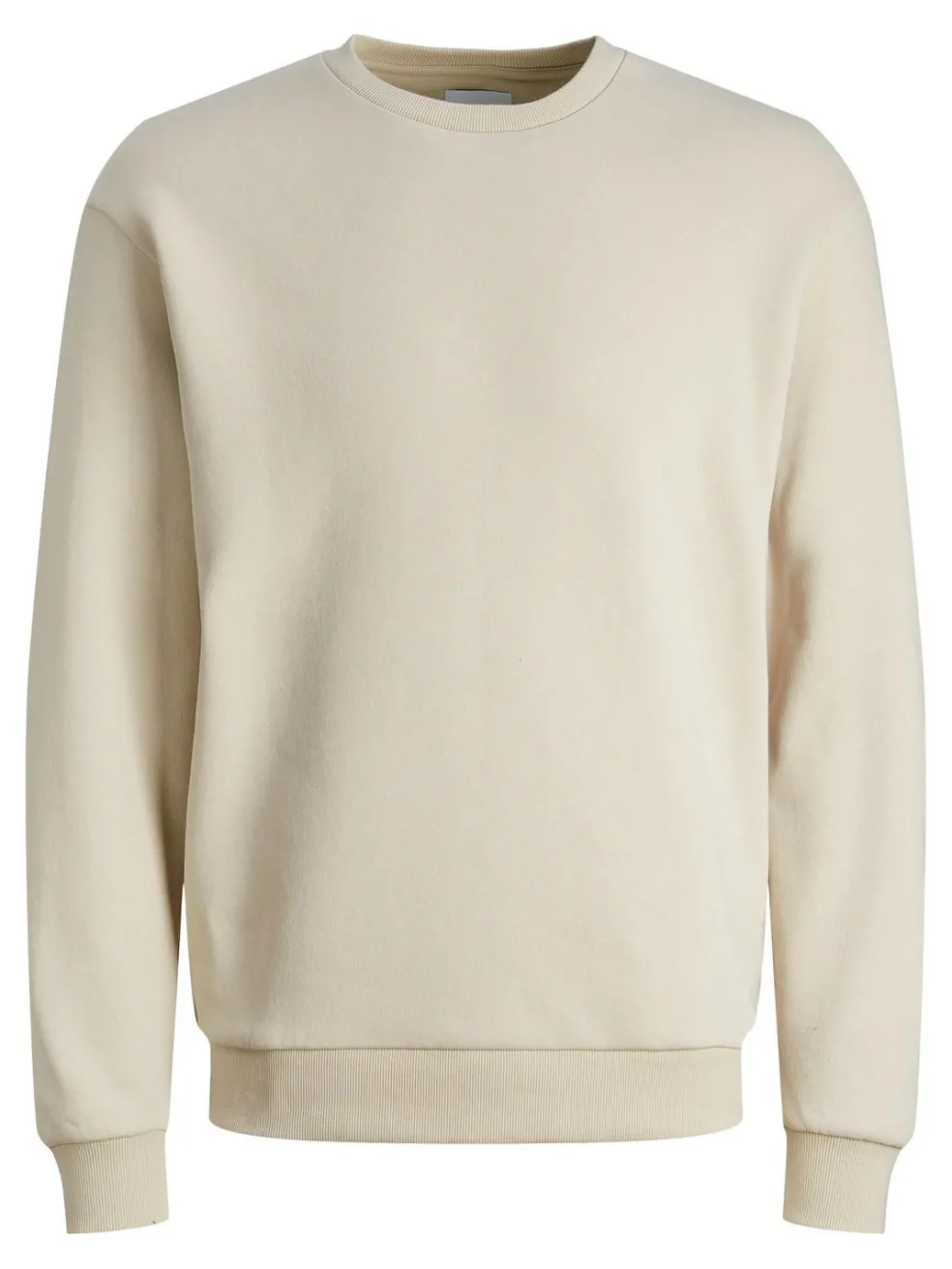 JACK & JONES Bradley sweat crew regular fit, heren sweatshirt katoenmengsel met O-hals, beige