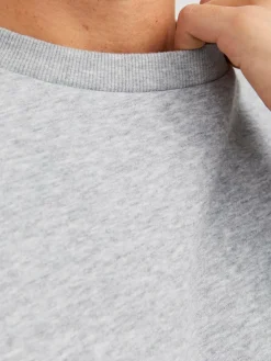 JACK & JONES Bradley sweat crew regular fit, heren sweatshirt katoenmengsel met O-hals, lichtgrijs melange